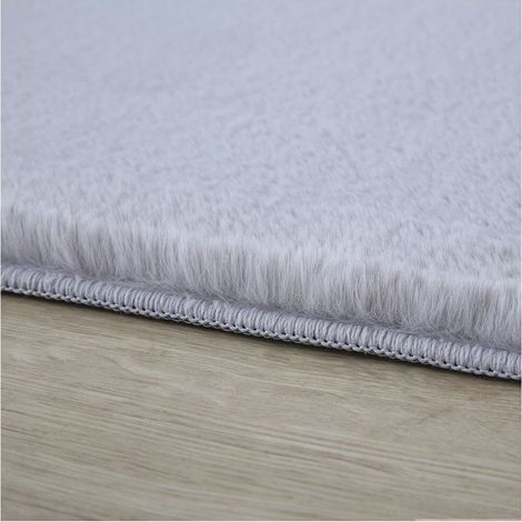 Tapis Rond Shaggy Argenté - Ø 160 cm - Ultra Doux et Moelleux - Style Cocooning (1/5)
