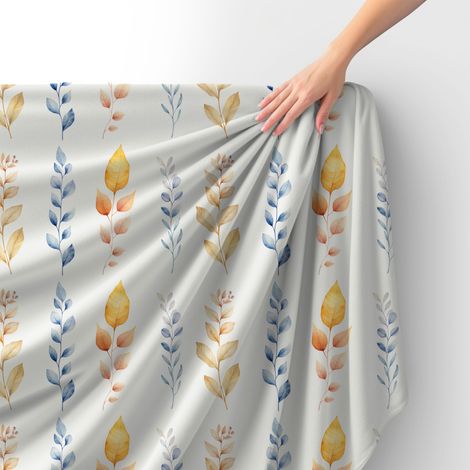 Tissu velours royal polyester à coudre – Motif feuilles – RDX2651 (1/4)