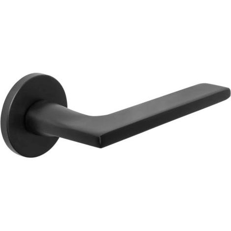 Juego de manilla modelo Albury Inox Negro con roseta redonda de Ø52 de espesor 6mm. -