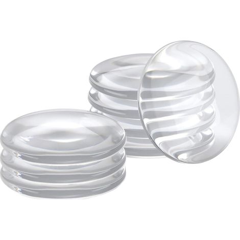 Stop-Porte Transparent - En Caoutchouc Silicone Souple - Auto-Adhésif - Pour Poignées De Porte Et Meubles - Lot De 4 (1/5)