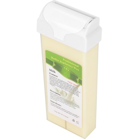 Lot de 100g de cire dépilatoire à rouleau lait, pour corps, jambes, bras, torse, bikini et aisselles. (1/5)