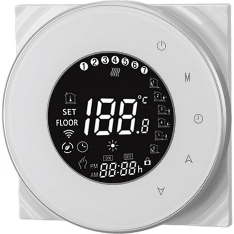 Intelligenter WLAN-Thermostat für Fußbodenheizung mit Sprachsteuerung, Thermostat für elektrische Heizsysteme mit Touchscreen-VA-LCD-Display (95–240 V) (1/5)