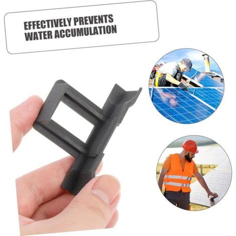 Lot de 12 clips de drainage pour panneaux solaires compatibles avec les modules photovoltaïques. Installation (1/5)