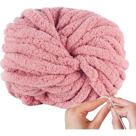 Fil chenille pour crochet Fils épais de 25 m Fournitures de tissage au crochet pour panier, écharpe, chapeau, jetée, oreiller, lit pour animaux de compagnie, couverture (1/5)