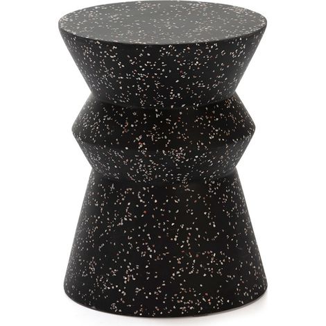 Tabouret bas epoxy terrazo noir Manaka (1/2)