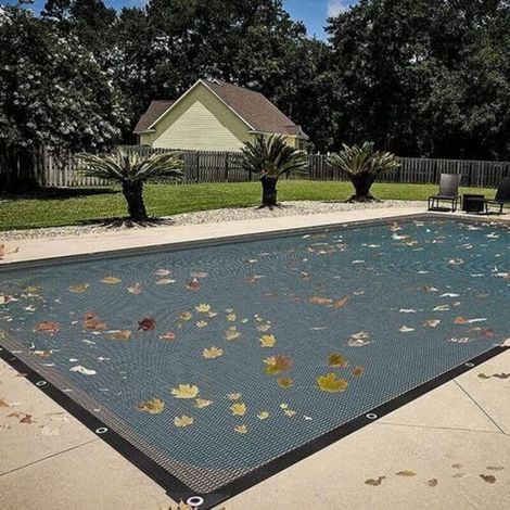 Filet de Protection Piscine Rectangulaire, 5x10m, Anti Feuilles & Anti-déchirure, Bâche Enterrée et Hors-Sol, D'hivernage, Maille Fine pour Garder Les à l'écart - (1/5)