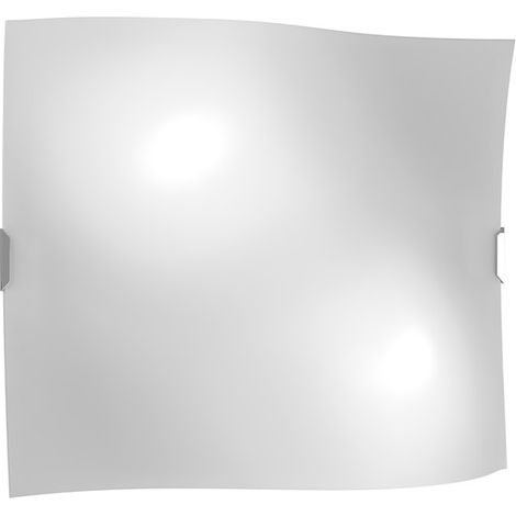 Applique Contemporanea Wing Metallo Vetro Bianco Satinato 2 Luci E27 45Cm
