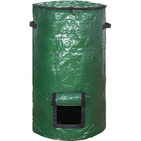 Bac à compost extérieur – Sac réutilisable adapté aux déchets de jardin et de taille, 30 x 60 cm (1 paquet, vert) (1/5)