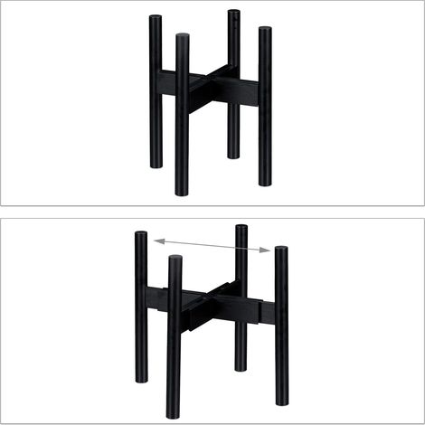 Portavaso regolabile per decorazione d'interni stile moderno larghezza regolabile in bambù nero 130007659