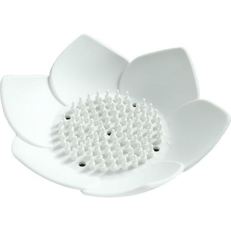 Seifenschale mit Abtropffläche, Badezimmer-Seifenschale für die Dusche, Silikon-Seifenhalter für die Küchenspüle. Blumenförmiger Seifenhalter für Arbeitsplatten und Badewannen.