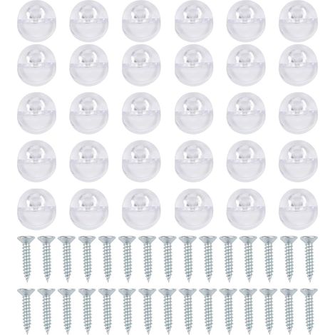 30er Packung 13 mm Kunststoffklammern mit Schrauben für 4 mm