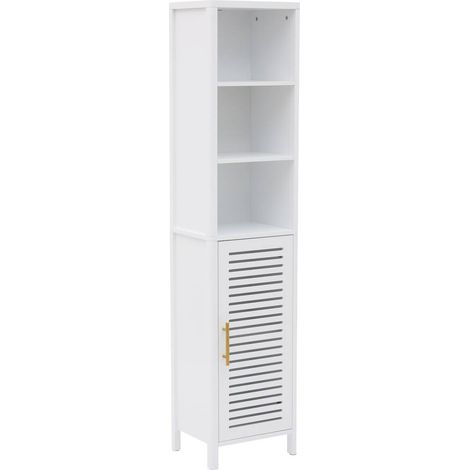 Armario de baño orea rectangular, 160 cm de altura, 1 puerta, blanco - 5five (1/5)