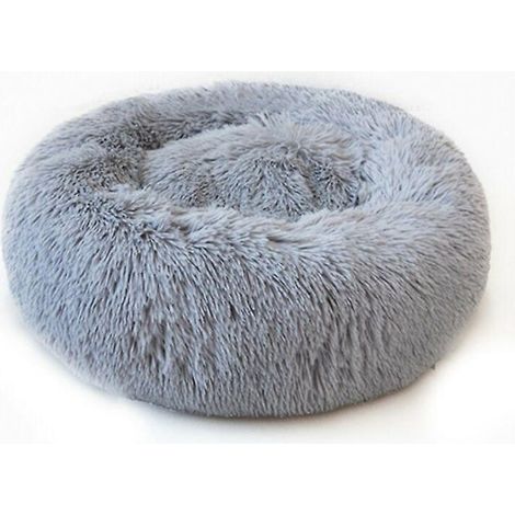 gris Clair 40cm Couchage Panier Chien Chat Corbeille, Coussin Rond Hiver Chaud En Peluche Lit Animal