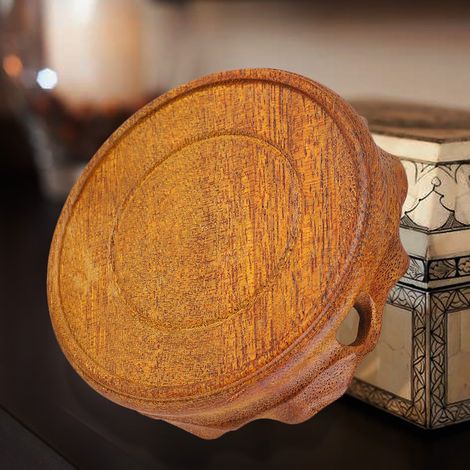Plateau à Thé en Bois Massif avec Socle et Coussin, Support pour Théière (Mûrier) (1/3)