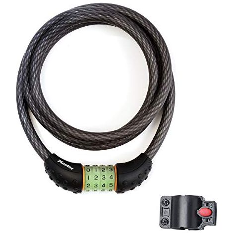 MASTER LOCK Lucchetto Bici [Combinazione Fosforescente ] [1,8 m Cavo] [Esterno] [Staffa di Fissaggio] 8190EURDPRO - Ideale per Proteggere Bicicletta, Skateboard, Passeggino, Falciatore, Attrezzature S (1/4)