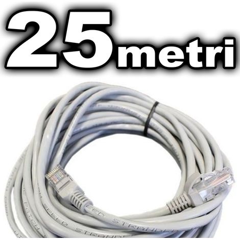 Ethernet Utp Cat5e Lan Rj45 8p8k Extension Cable Network Internet Wire 25 M (1/2)