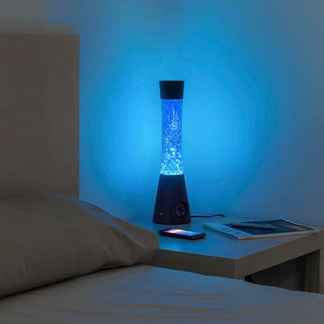 Lampada a Lava con Altoparlante Bluetooth e Microfono - INNOVAGOODS - Lampada Flusso - LED Blu - Vetro (1/5)