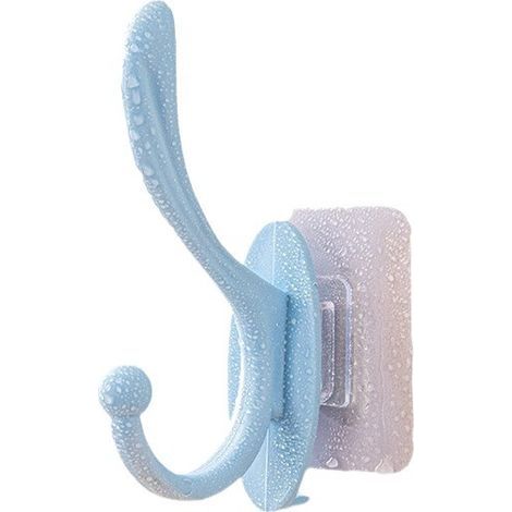20 starke blaue Klebehaken, Wandmontage ohne Bohren, große multifunktionale Haken für Mäntel für den Heimgebrauch, Wandklebehaken ohne Bohren.