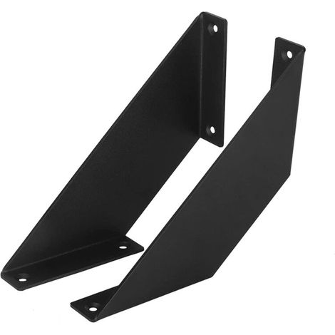 royaluxe - Equerre Etagere Murale, Equerre Metal de étagère Robuste, Equerre Fer Forge pour Etageres Bricolage Noir 1 Paire (1/5)