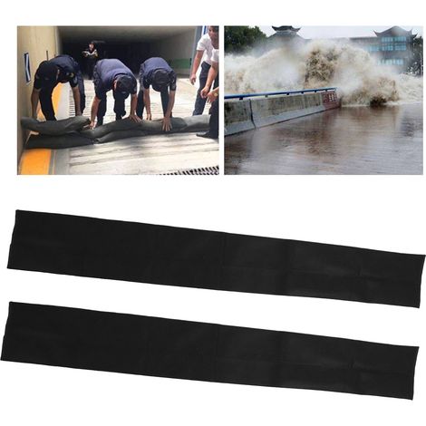 Lot de 2 sacs absorbants double couche en résine non tissée pour la protection contre les inondations, destinés à la maison, aux portes, aux garages, aux sous-sols et aux barrières anti-inondation. (1/5)