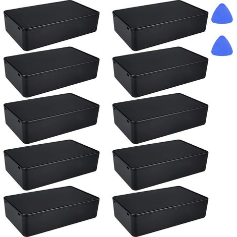 10 Pièces Boite Derivation Etanche Boîtier de Projet Etanche Electrique Exterieur Boite Derivation Boite de Derivation pour Instrument éLectronique (10 x 6 x 2.5 cm/Noir) (1/5)