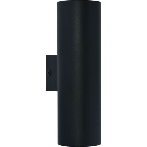Barcelona Led – Applique murale 2 spots GU10 50W – Aluminium noir – Design cylindrique IP20 pour intérieur – Éclaire haut et bas