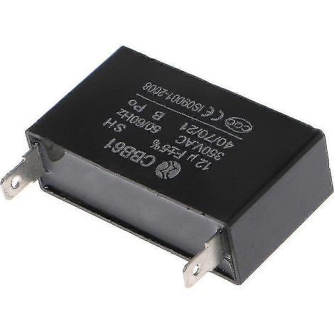 Condensateur de générateur noir 12 µF CBB61 12 µF 50/60 Hz 350 V CA pour moteur de ventilateur