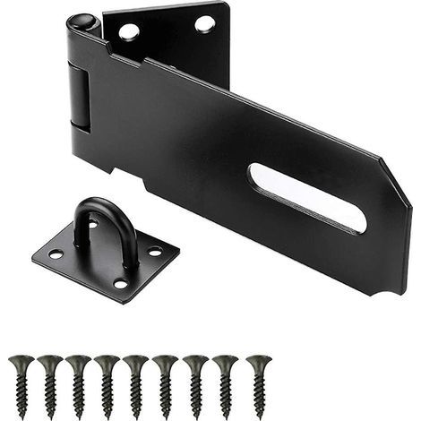 1 cerrojo de acero inoxidable para candado, juego de cerrojos y clips para cerradura de puerta, cerrojo de seguridad, candado, clip, cierre para cobertizo con tornillos, para cobertizo (1/4)