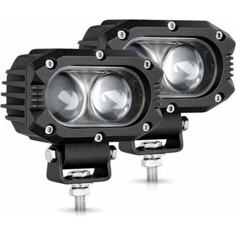 2PCS Phare de Travail LED 4 Pouces 80W 9600LM Projecteur Phares Longue Portee Led Moto 4x4 Antibrouillard LED Feux Additionnel Barre pour Moto, Voiture, Tracteur, Camion, SUV, Bateau, Caravane (1/5)