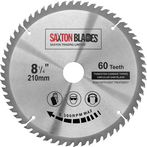 Lame de scie circulaire TCT - 210 x 30 mm x 60 dents pour Bosch, Makita, etc. (1/5)