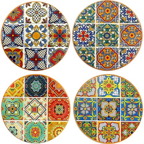 Sottobicchieri idraulici decorativi - Set di 4 design unici - Antiscivolo e resistenti al calore - Ideali come regalo
