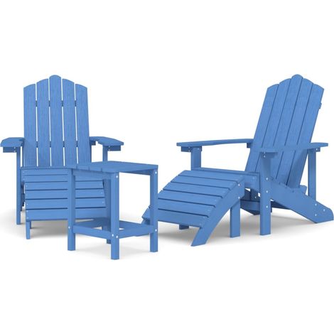 Maison Exclusive - Adirondack-Gartenstühle mit Hocker & Tisch HDP