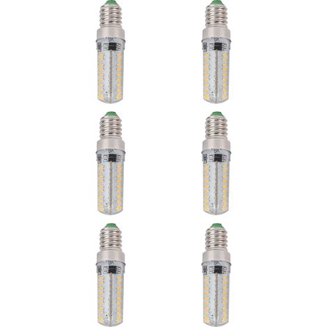 Lot de 6 ampoules LED 72 LED, petit format E14, 5 W, 220 V, en silicone, pour plafonnier ou lampe de table, éclairage chaud pour chambre. (1/5)