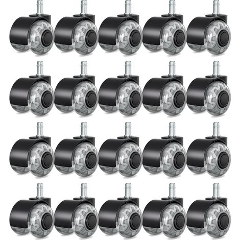 Wolketon Rotelle per sedie 20 pezzi Rotelle per sedie da ufficio Rotazione di 360 gradi contro i graffi Rotelle per sedie 11x22mm piacevoli e silenziose