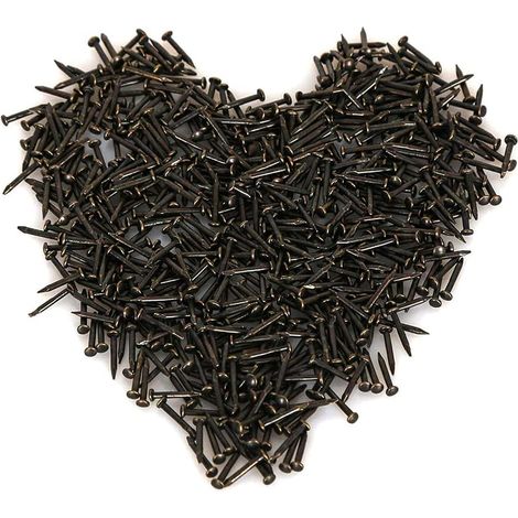 500PCS Petits clous Rond Tête Petits Clous en Bois Boîtes Cécoratives Bricolage Accessoires Noires 1.5 20mm (1/5)