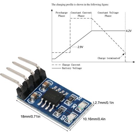 Spezielles Lademodul für SD05CRMA-Solarpanel, 4,4–6,5 V Eingang, Lademodul für 18650-Akku mit Stiften (1/5)