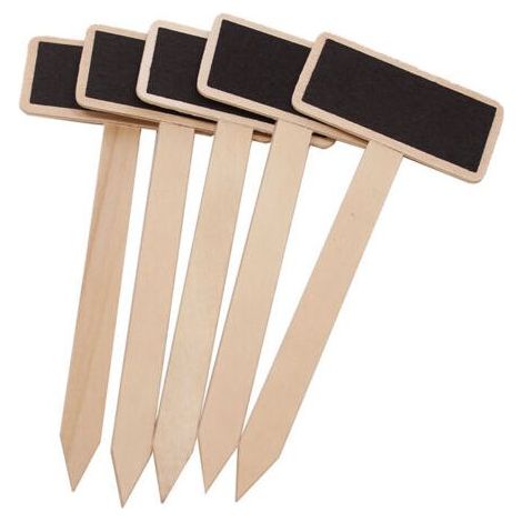 Lot de 20 étiquettes en bois pour plantes de jardin - Tableau noir - Avec stylo de marquage pour plantes d'intérieur et d'extérieur - Étiquettes pour plantes en pot, herbes, fleurs, légumes (1/5)