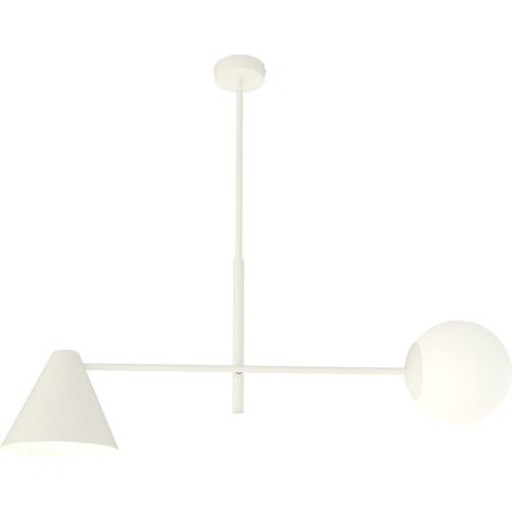 Plafoniera Moderna Industrial Hermes 2 Luci Bianco (1/5)