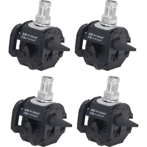 Connecteur de Perçage D'isolation, 5 Pièces de Pince de Perçage D'isolation 1KV sans Pelage Répartiteur de Câble Haute Basse Tension avec Coque Isolée Aucun Pelage Requis pour (1/4)
