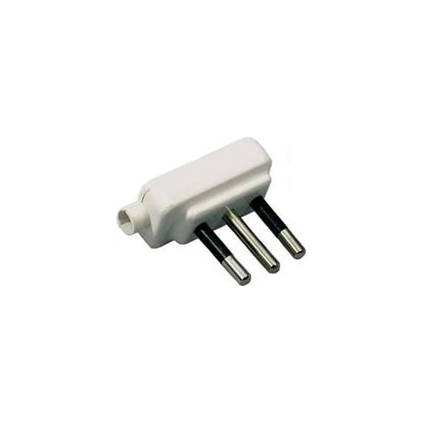 SPINA PIATTA MINI 2 P+T BIANCA- - 10A - 25 pezzi