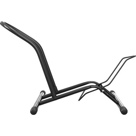 Soporte de acero para bicicletas, para aparcamiento en el suelo. Uso interior y exterior, 59x41x38 cm, negro. Soporte estable y seguro para aparcar tu bicicleta. (1/5)