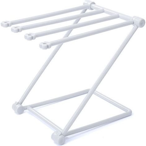 Égouttoir à linge de comptoir, léger, pliable, structure stable, support à 4 bras pour gants de toilette pour cuisine (gris clair) (1/5)