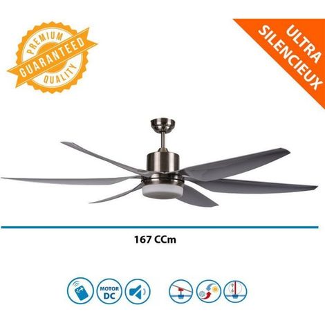 Ventilateur de plafond destratificateur 167 cm – Ultra silencieux – 6 vitesses – WiFi et thermostat – Débit d'air jusqu'à 20820 m³/h – Klassfan (1/5)