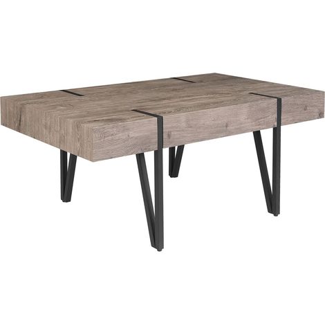 Tavolino da Caffè Moderno in Legno Scuro Gambe in Metallo 100 x 60 cm Adena (1/5)