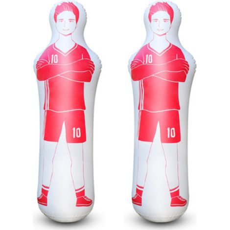 Modelo de aire inflable de fútbol simulado, PC de protección del medio ambiente engrosada que no cae, saco de boxeo completo, pared humana inflable multifuncional/2 piezas/rojo