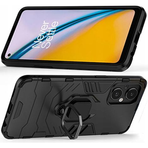 Ring Armor Hybrid-Schutzhülle + Magnethalterung für OnePlus Nord N20 5G, Schwarz (1/5)