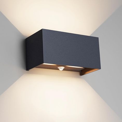 24W Applique avec détecteur de mouvement, Applique murale exterieur/interieur,IP65 4000K,Applique détecteur de mouvement,Anthracite (1/5)