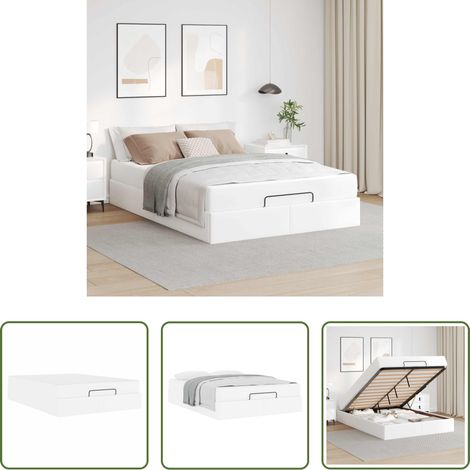 vidaXL Estructura de cama con colchón Otro 2 uds. PVC (1/5)