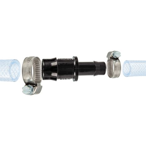 tecuro Schlauchverbinder reduziert Ø 21 mm x Ø 29 mm, mit Edelstahlschlauchschellen - Nylon schwarz (1/3)
