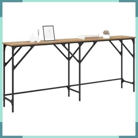 882879 Table console Chêne artisanal 180 x 30 x 75 cm (1/5)